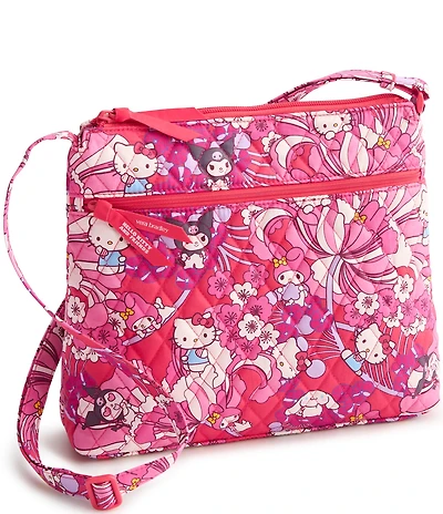 Vera Bradley x Hello Kitty Hello Hydrangeas Original Zip Hipster Crossbody Bag