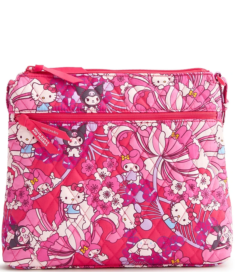 Vera Bradley x Hello Kitty Hello Hydrangeas Original Zip Hipster Crossbody Bag