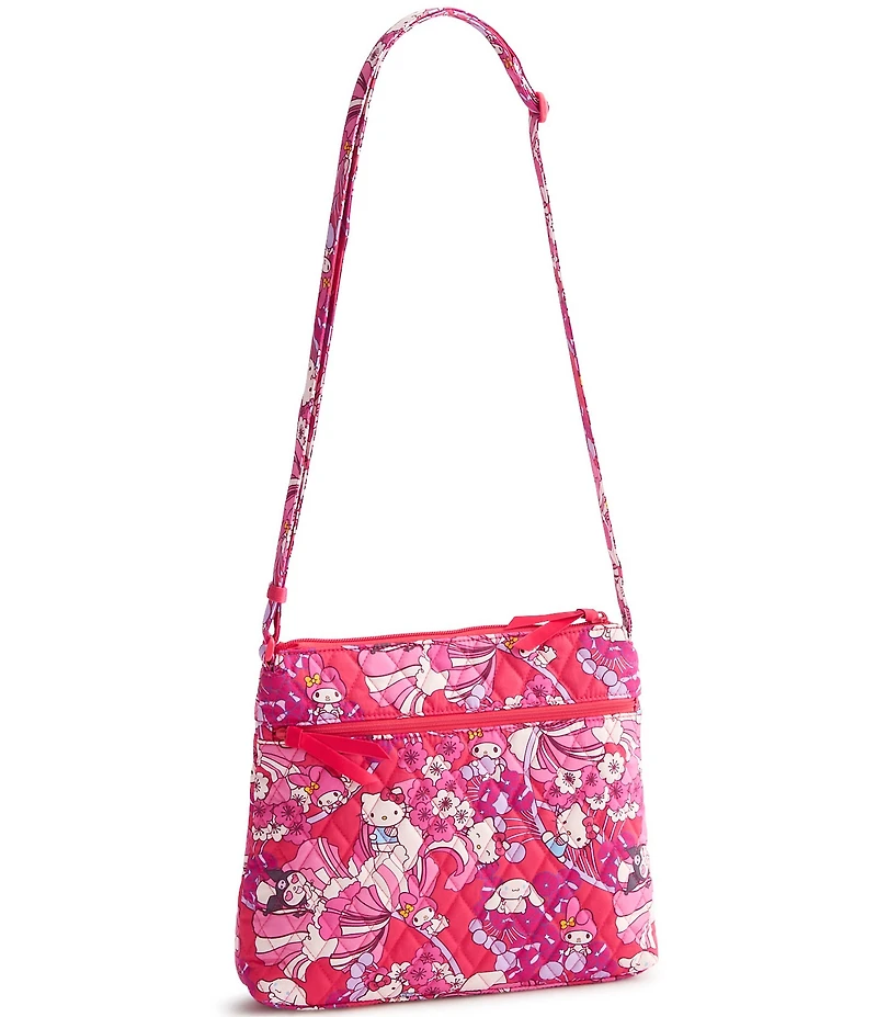 Vera Bradley x Hello Kitty Hello Hydrangeas Original Zip Hipster Crossbody Bag