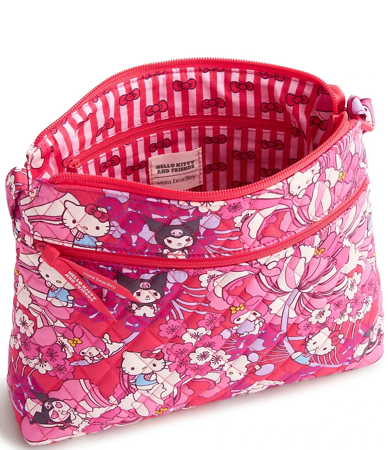 Vera Bradley x Hello Kitty Hello Hydrangeas Original Zip Hipster Crossbody Bag