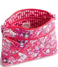 Vera Bradley x Hello Kitty Hello Hydrangeas Original Zip Hipster Crossbody Bag