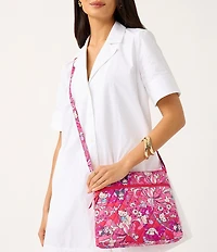 Vera Bradley x Hello Kitty Hello Hydrangeas Original Zip Hipster Crossbody Bag