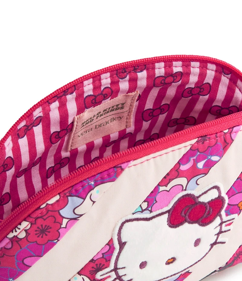 Vera Bradley x Hello Kitty Patchwork Mini Dome Floral Striped Cosmetic Bag