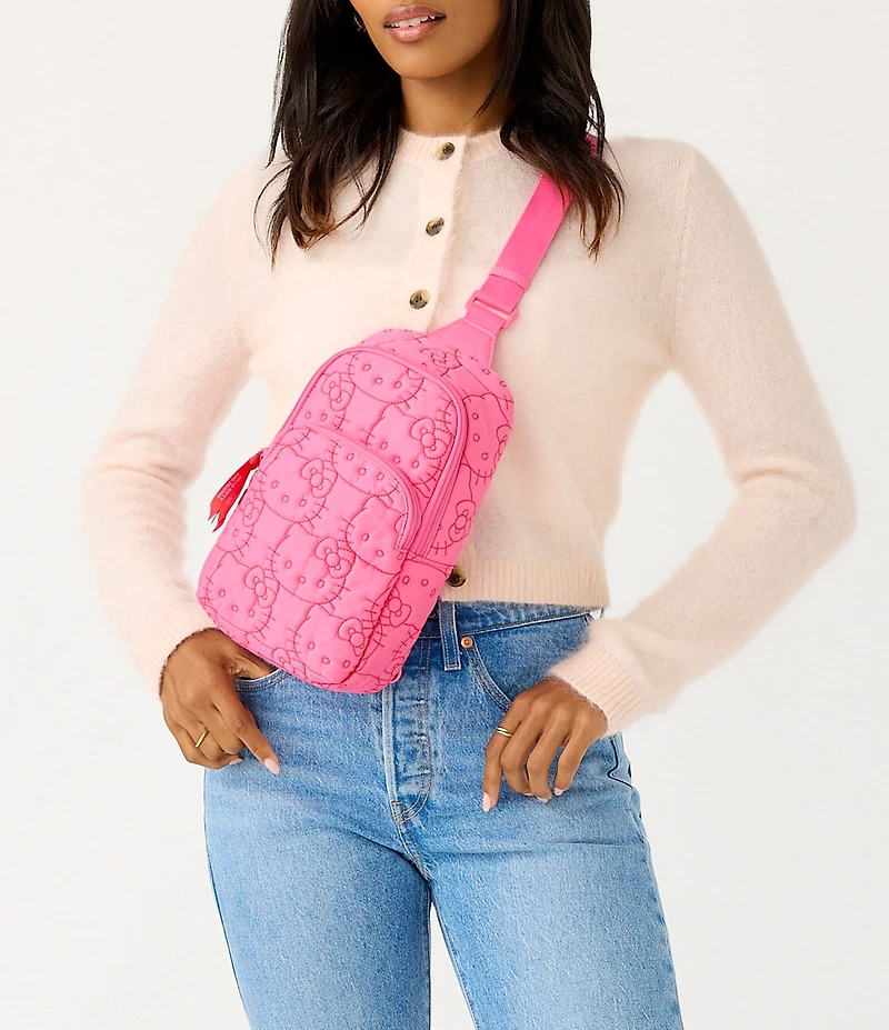 Vera Bradley x Hello Kitty Pink Featherweight Nylon Lorman Sling Backpack Bag