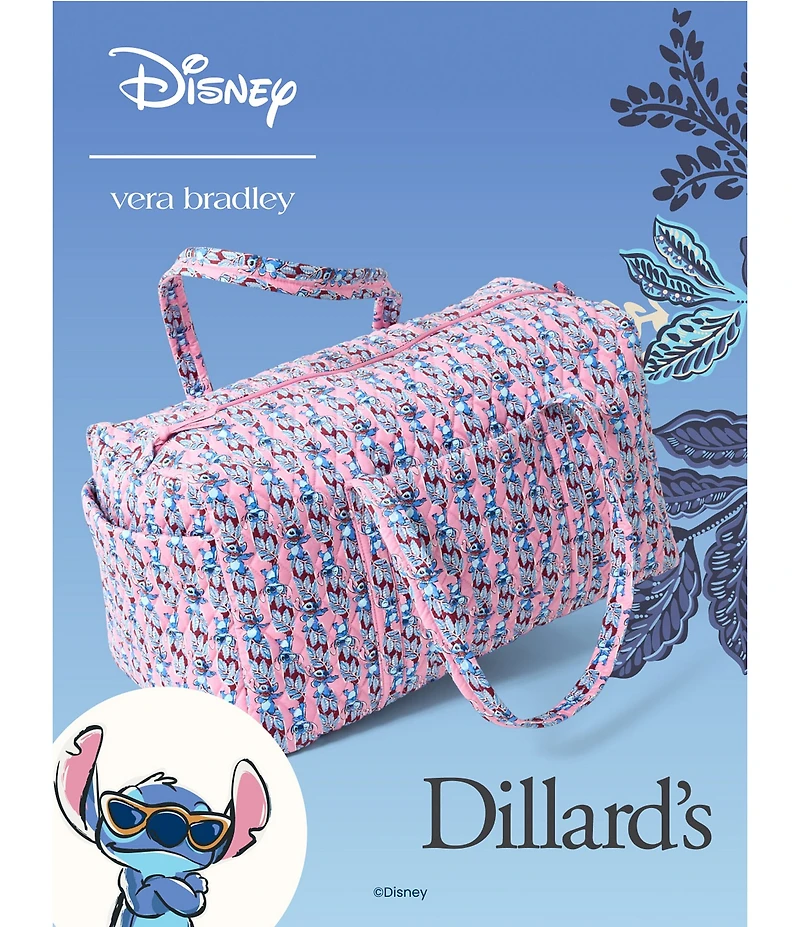 Vera Bradley x Lilo & Stitch Surfboard Stitch Premium Cotton Large Original Zip Duffel Bag