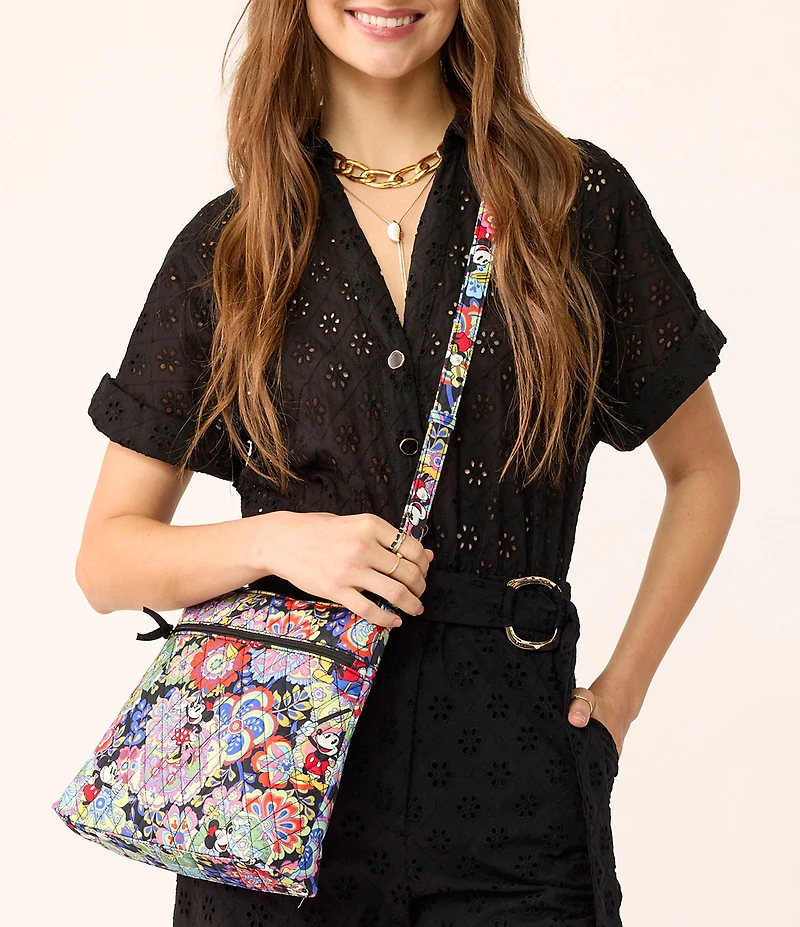 Vera Bradley x Mickey & Minnie Petal Multi Collection Original Zip Hipster Crossbody