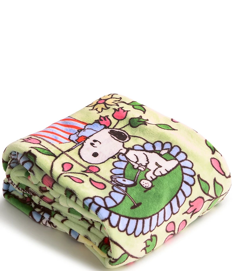 Vera Bradley x Peanuts Country Club Floral Plush Throw Blanket