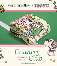 Vera Bradley x Peanuts Country Club Floral Plush Throw Blanket
