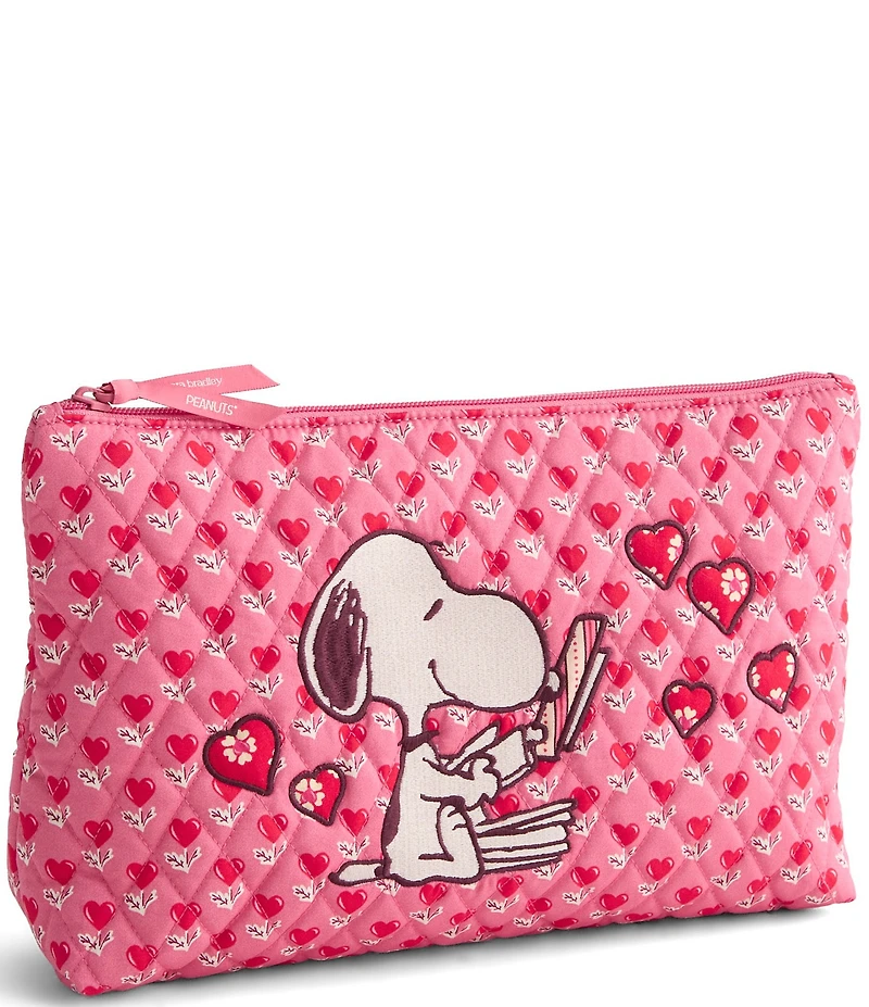 Vera Bradley x Peanuts Snoopy Hearts Love is in the Air Large Cotton Zip Pouch