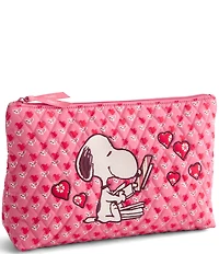Vera Bradley x Peanuts Snoopy Hearts Love is in the Air Large Cotton Zip Pouch