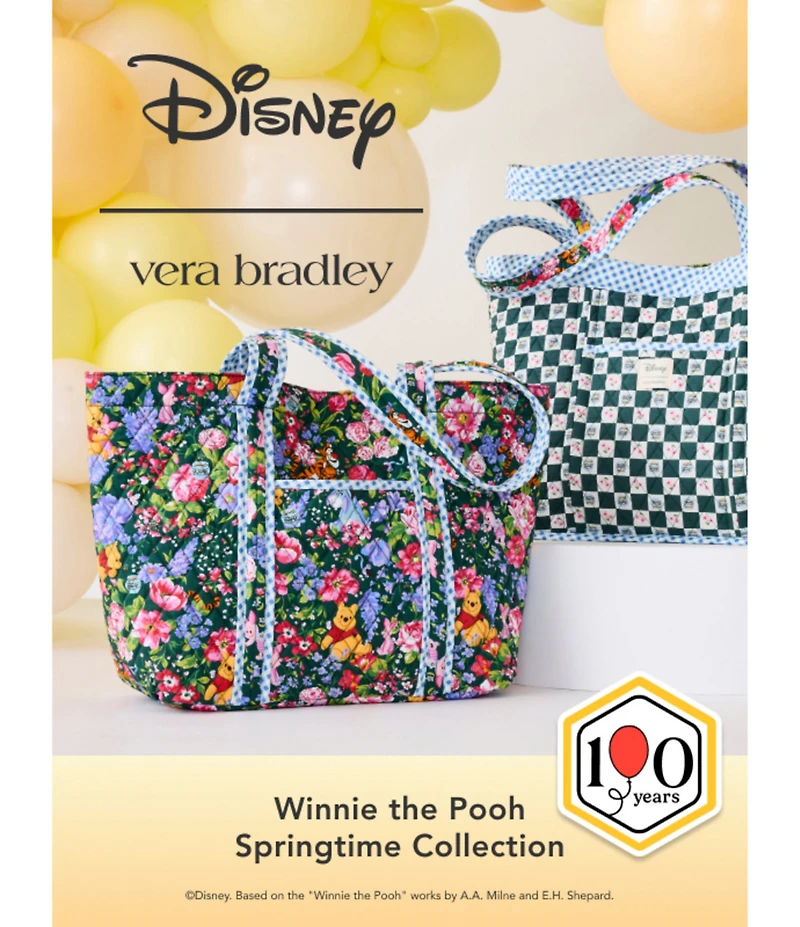 Vera Bradley x Winnie the Pooh Springtime Floral Hathaway Tote Bag