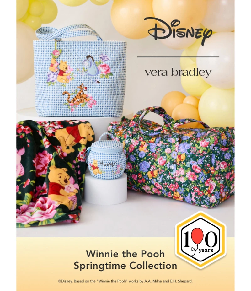 Vera Bradley x Winnie the Pooh Springtime Floral Plush Throw Blanket