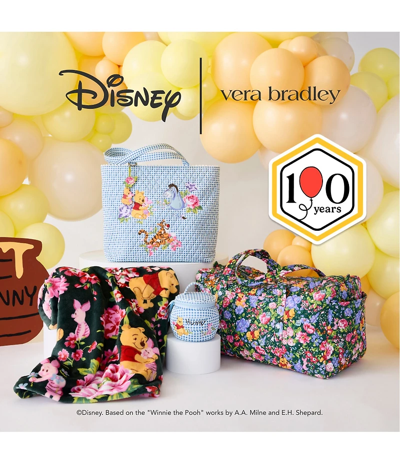 Vera Bradley x Winnie the Pooh Springtime Floral Plush Throw Blanket