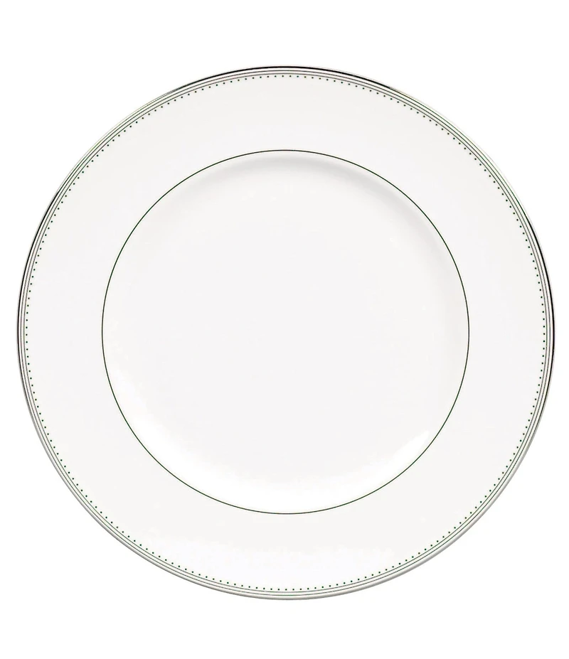 Vera Wang by Wedgwood Grosgrain Striped & Dotted Platinum Bone China Dinner Plate