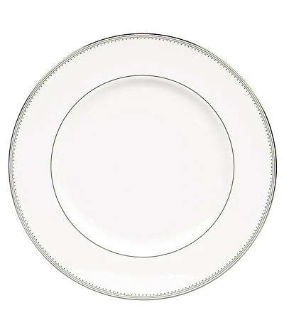Vera Wang by Wedgwood Grosgrain Striped & Dotted Platinum Bone China Dinner Plate