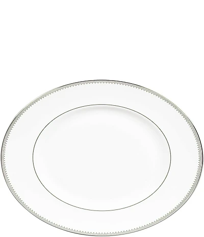 Vera Wang by Wedgwood Grosgrain Striped & Dotted Platinum Bone China Oval Platter