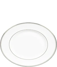 Vera Wang by Wedgwood Grosgrain Striped & Dotted Platinum Bone China Oval Platter