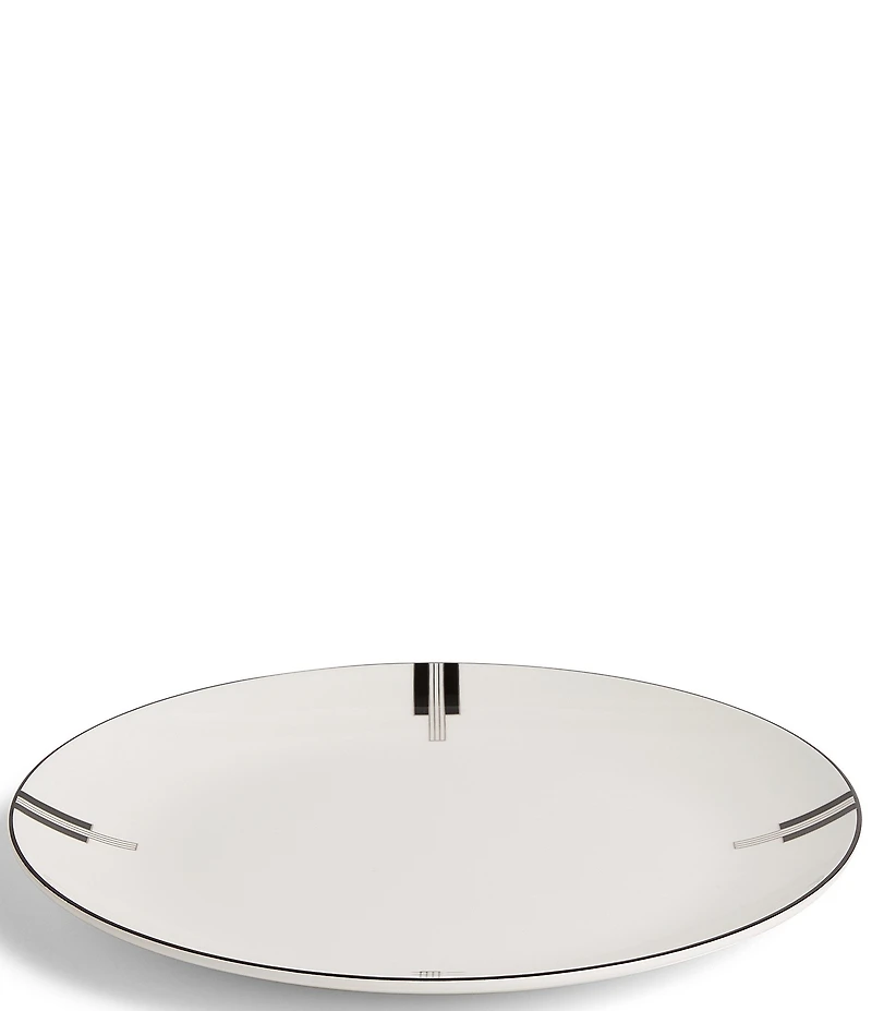 Vera Wang by Wedgwood Lux Graphite Collection Art Deco Dinner Plate