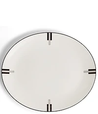 Vera Wang by Wedgwood Luxe Graphite Collection Act Deco Oval Platter