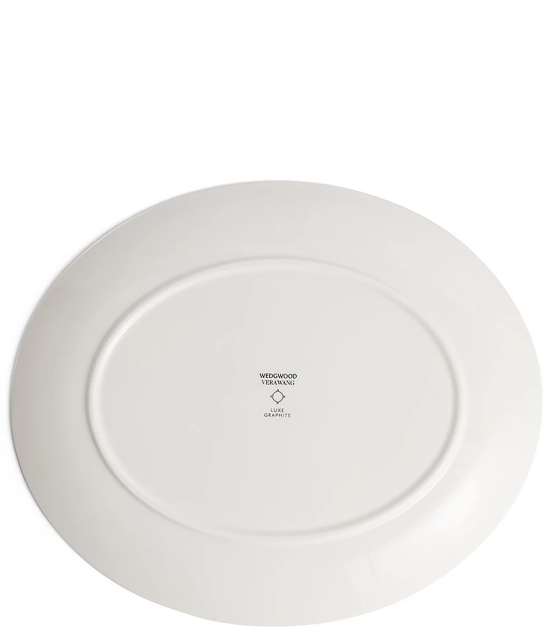 Vera Wang by Wedgwood Luxe Graphite Collection Act Deco Oval Platter