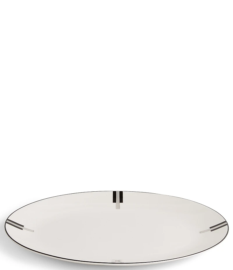 Vera Wang by Wedgwood Luxe Graphite Collection Act Deco Oval Platter