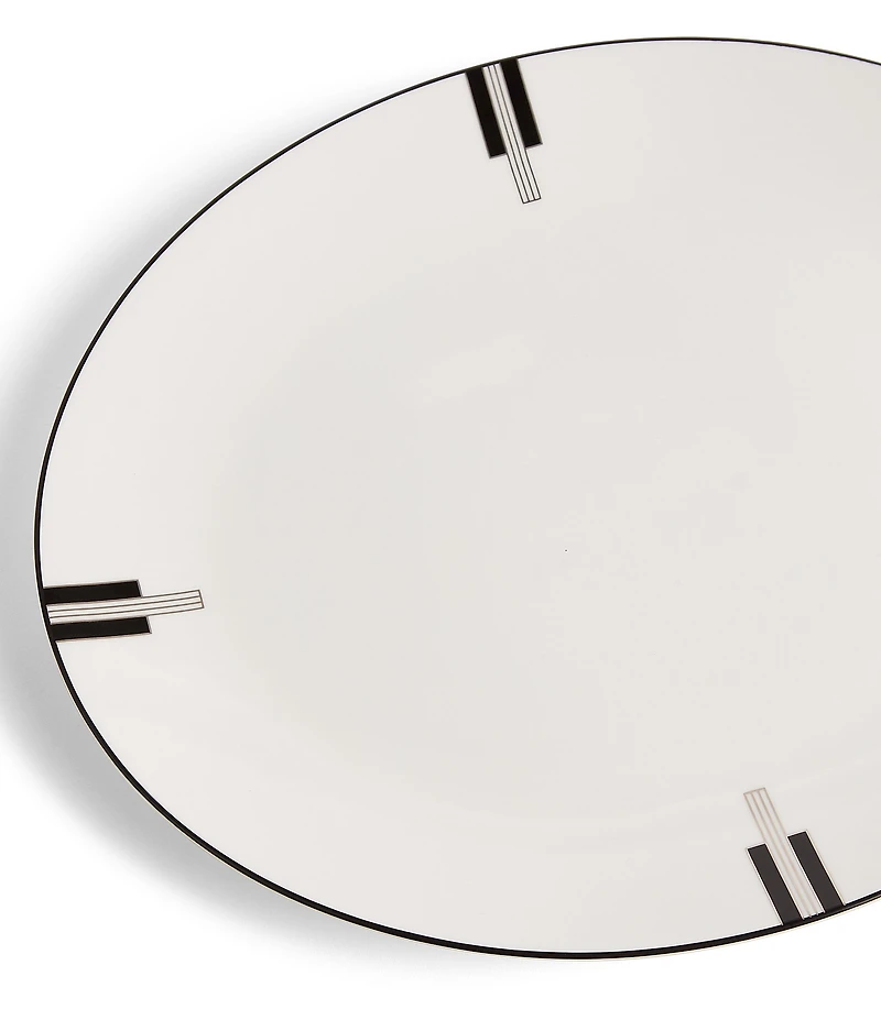 Vera Wang by Wedgwood Luxe Graphite Collection Act Deco Oval Platter