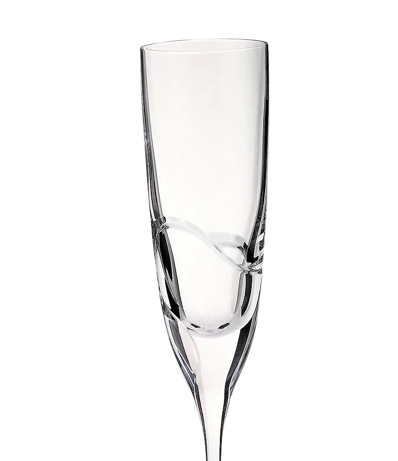 Vera Wang by Wedgwood Luxe Graphite Collection Ribbon Flute Glasses, Set of 2
