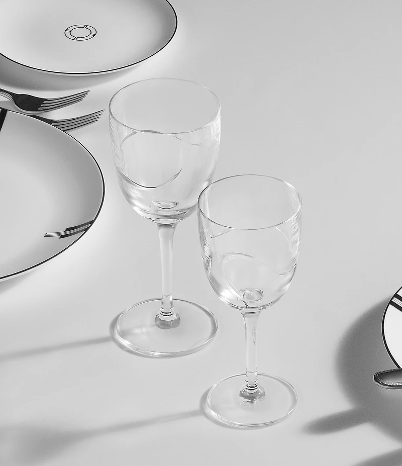 Vera Wang by Wedgwood Luxe Graphite Collection Ribbon Red Wine Glass, Set Of 2