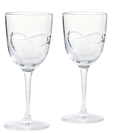 Vera Wang by Wedgwood Luxe Graphite Collection Ribbon Red Wine Glass, Set Of 2