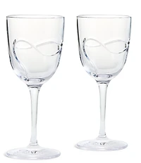 Vera Wang by Wedgwood Luxe Graphite Collection Ribbon Red Wine Glass, Set Of 2