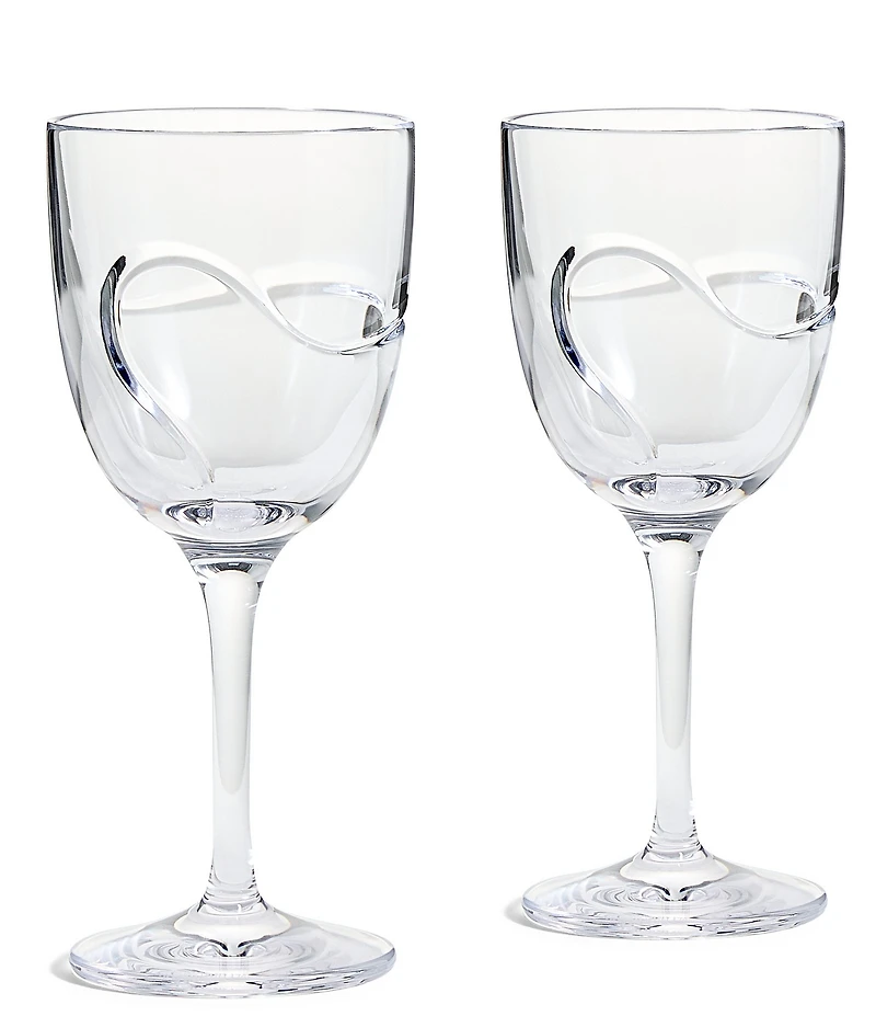 Vera Wang by Wedgwood Luxe Graphite Collection Ribbon White Wine Glass, Set of 2