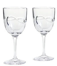 Vera Wang by Wedgwood Luxe Graphite Collection Ribbon White Wine Glass, Set of 2