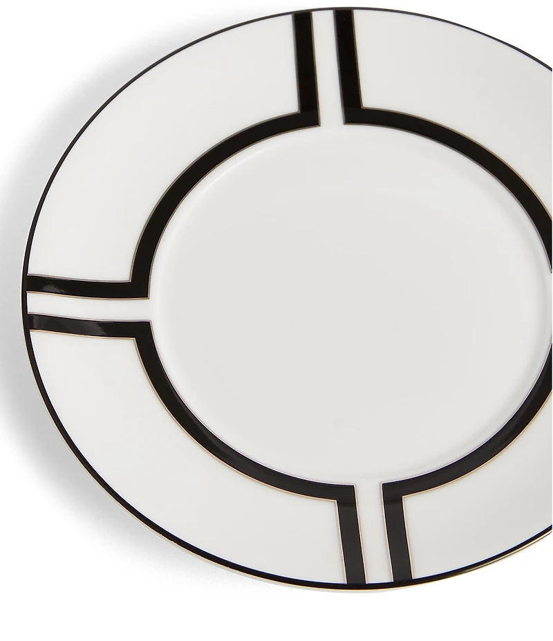 Vera Wang by Wedgwood Luxe Graphite Collection Stripe Art Deco Teacup & Saucer V2