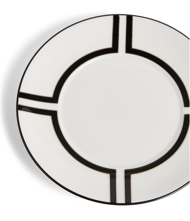 Vera Wang by Wedgwood Luxe Graphite Collection Stripe & Solid Art Deco Teacup & Saucer