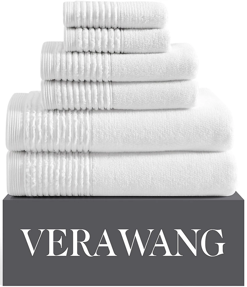 Vera Wang Sculpted Pleat Solid 6-Piece Towel Set