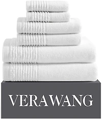 Vera Wang Sculpted Pleat Solid 6-Piece Towel Set