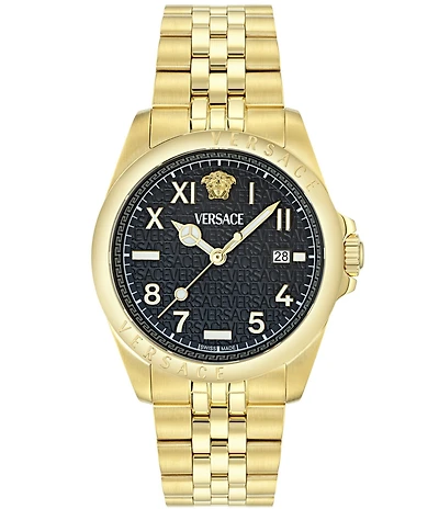 Versace Men's Anteo Analog Gold Tone Stainless Steel Bracelet Watch