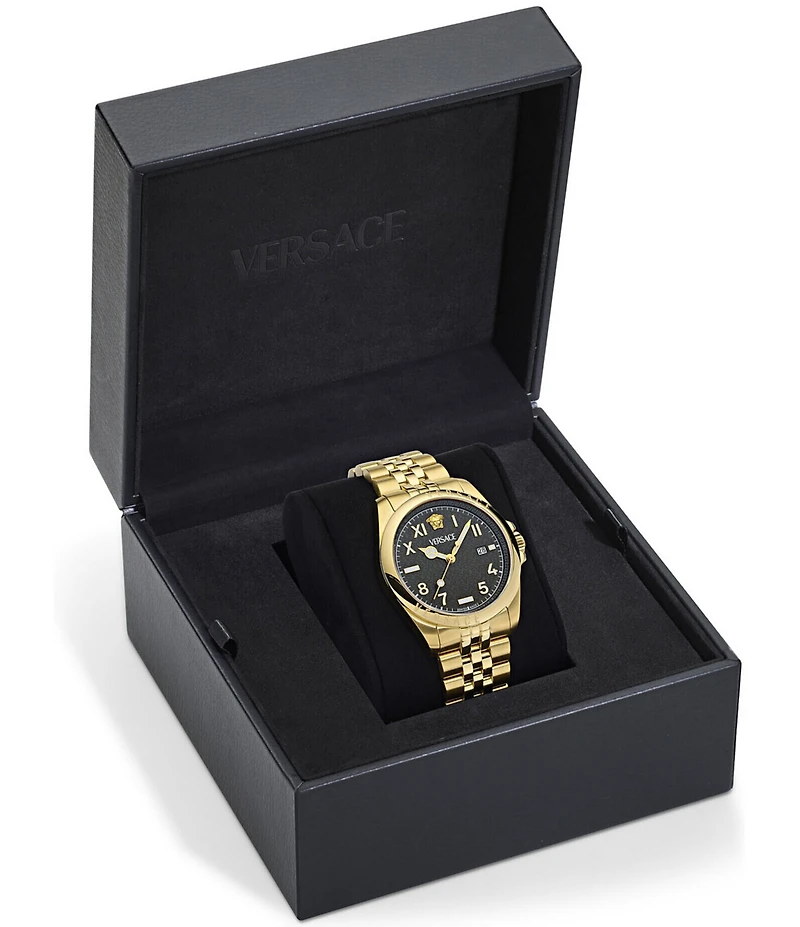 Versace Men's Anteo Analog Gold Tone Stainless Steel Bracelet Watch