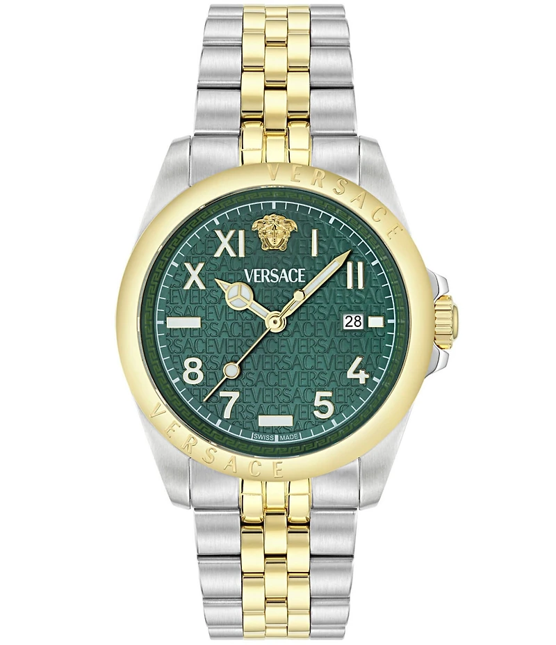 Versace Men's Anteo Analog Two Tone Stainless Steel Bracelet Watch