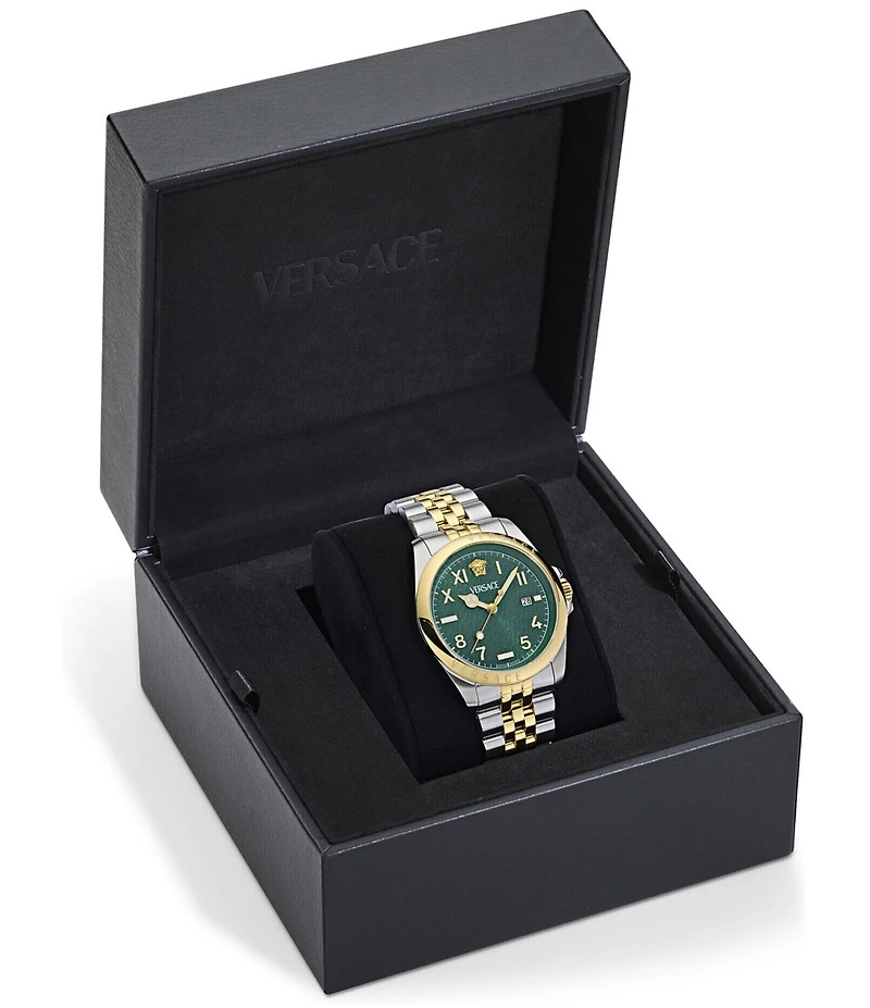 Versace Men's Anteo Analog Two Tone Stainless Steel Bracelet Watch