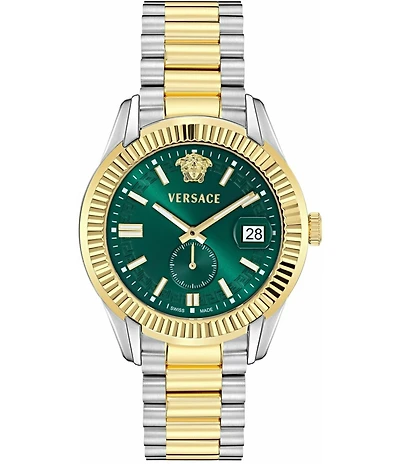 Versace Men's Apodis Quartz Analog Two Tone Stainless Steel Bracelet Watch