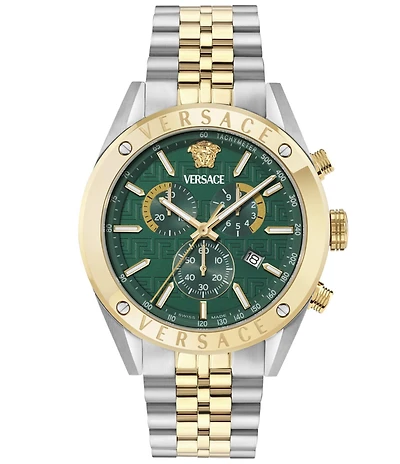 Versace Men's Athletic Quartz Chronograph Stainless Steel Bracelet Watch