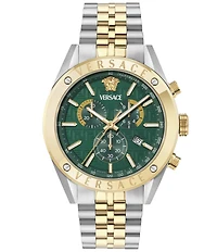 Versace Men's Athletic Quartz Chronograph Stainless Steel Bracelet Watch