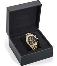 Versace Men's Chrono Master Gold Tone Stainless Steel Bracelet Watch