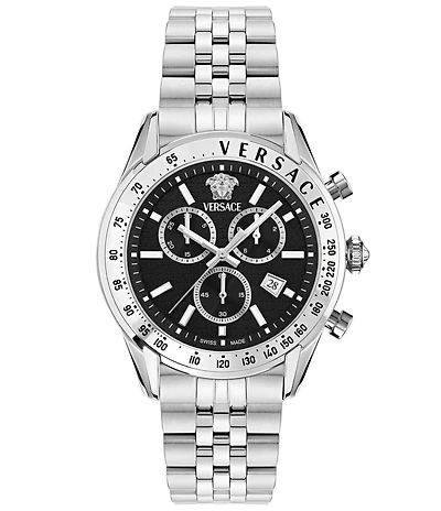 Versace Men's Chrono Master Stainless Steel/Black Bracelet Watch