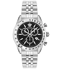 Versace Men's Chrono Master Stainless Steel/Black Bracelet Watch