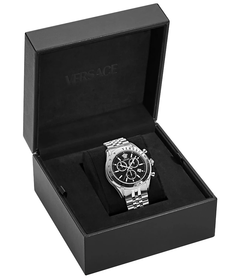 Versace Men's Chrono Master Stainless Steel/Black Bracelet Watch
