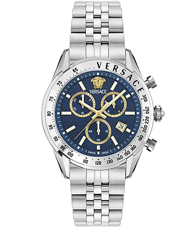 Versace Men's Chrono Master Stainless Steel/Blue Bracelet Watch