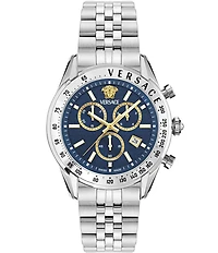 Versace Men's Chrono Master Stainless Steel/Blue Bracelet Watch