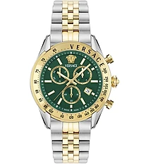 Versace Men's Chrono Master Two Tone Stainless Steel 44mm Bracelet Watch